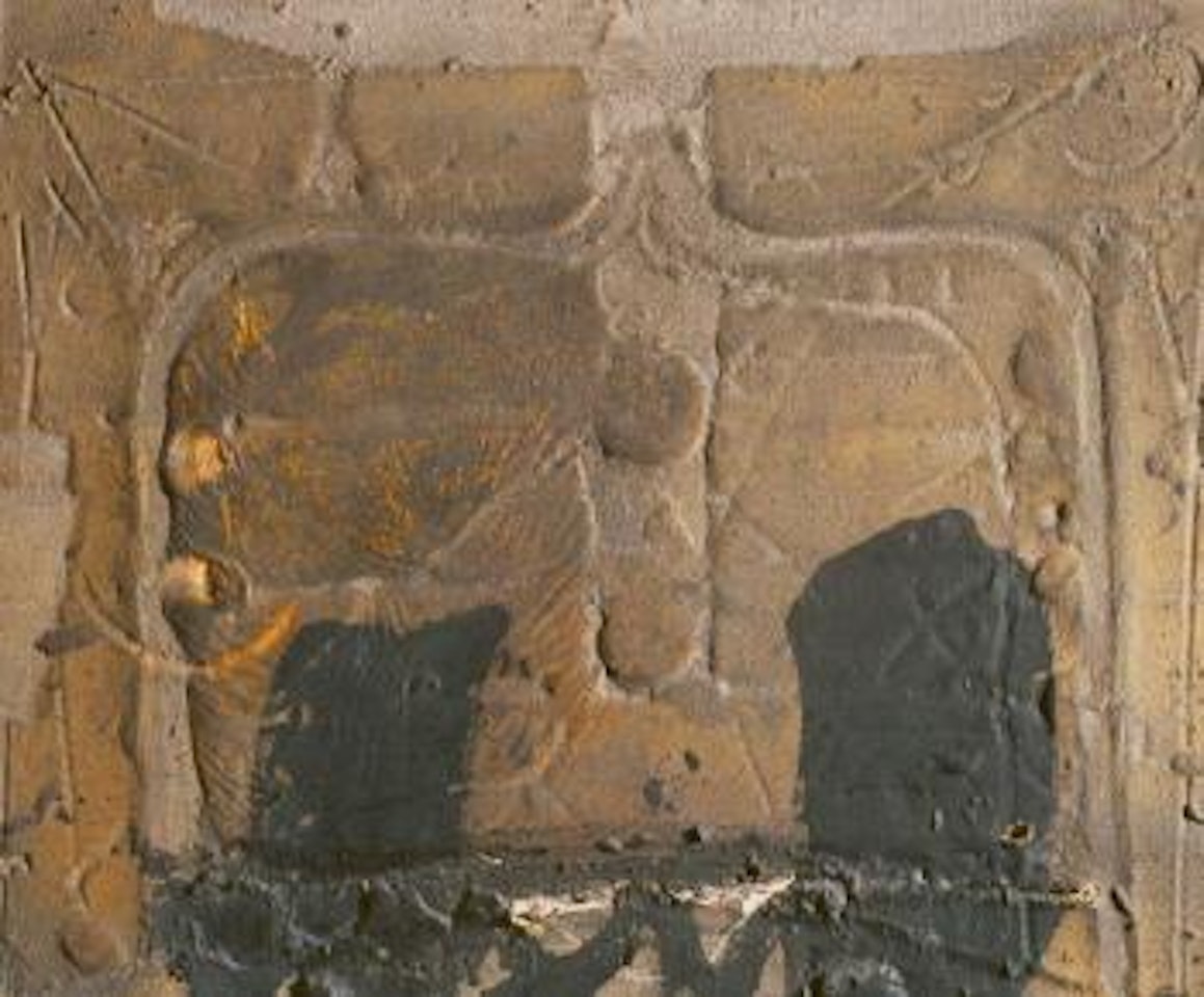 Relief with two symmetrical marks by Antoni Tapies