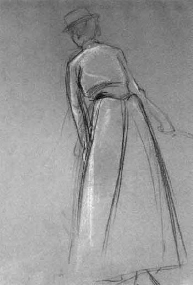 Studies of figures. Study of a tennis player by Max Liebermann
