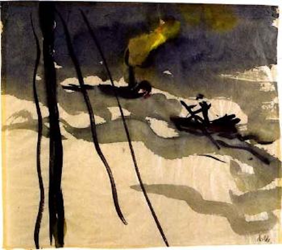 Tugboat and boat by Emil Nolde