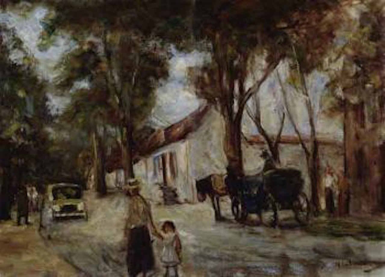 Tree lined road by Wannsee by Max Liebermann