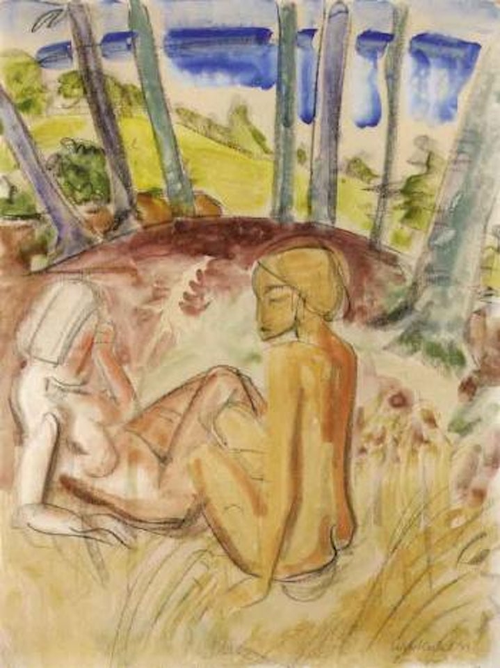 Two seated figures by Erich Heckel