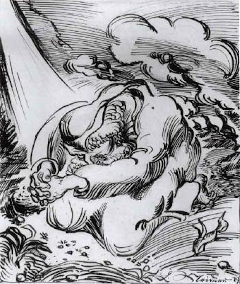 Prophet praying by Ludwig Meidner