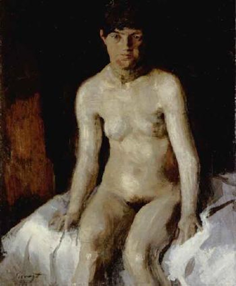 Seated nude girl by Max Slevogt