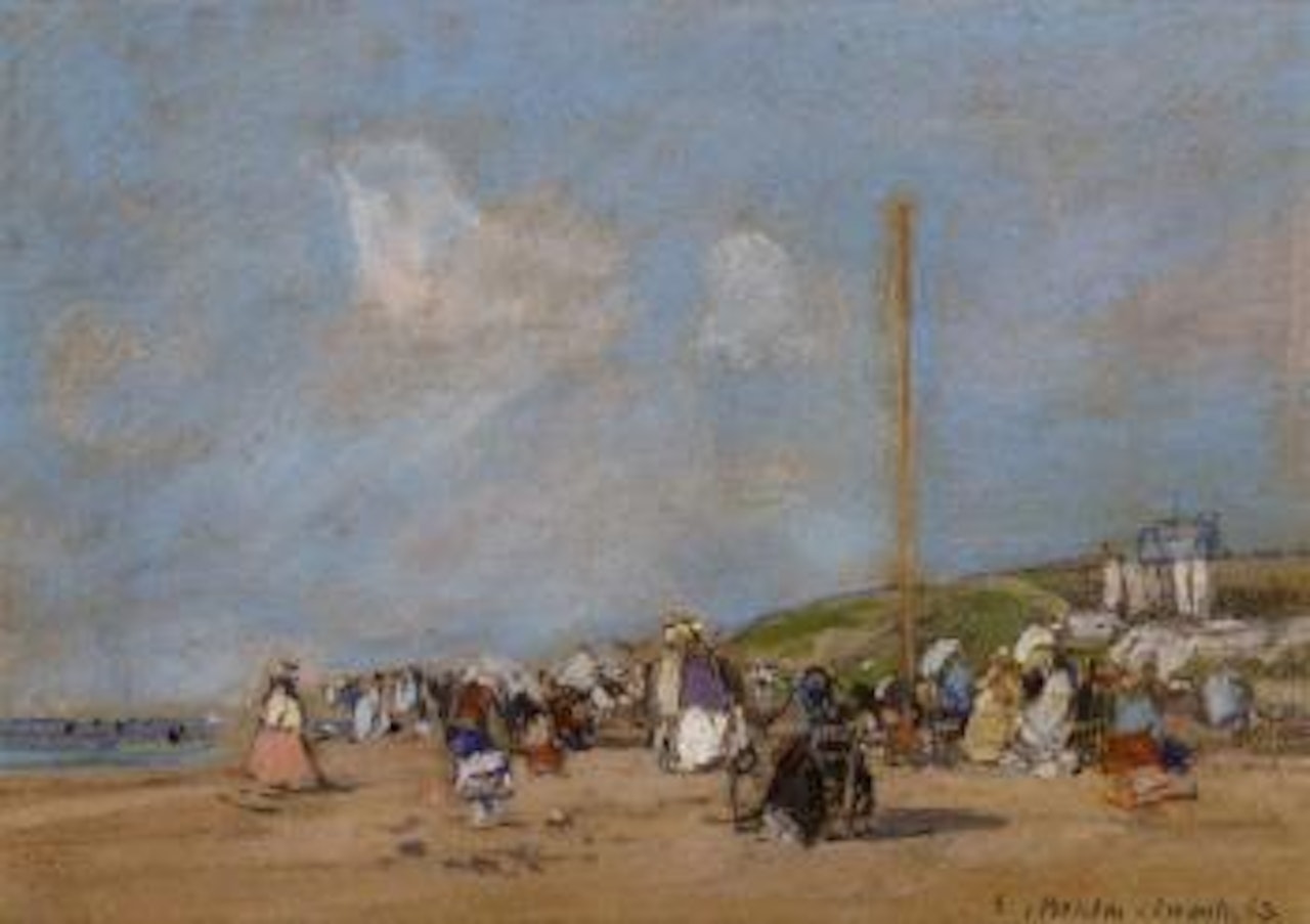 La plage de Trouville by Eugène Boudin