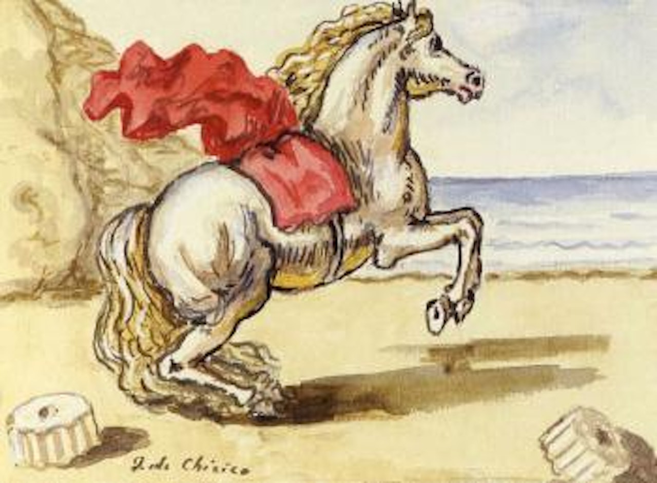 Cavallo con drappo rosso by Giorgio de Chirico
