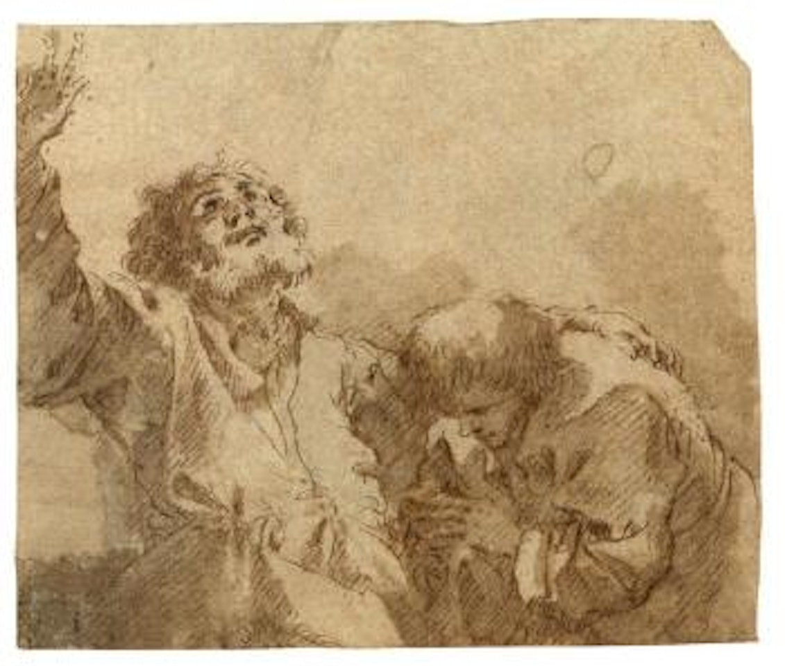 Two figures, possibly Abraham and Isaac by Salvator Rosa