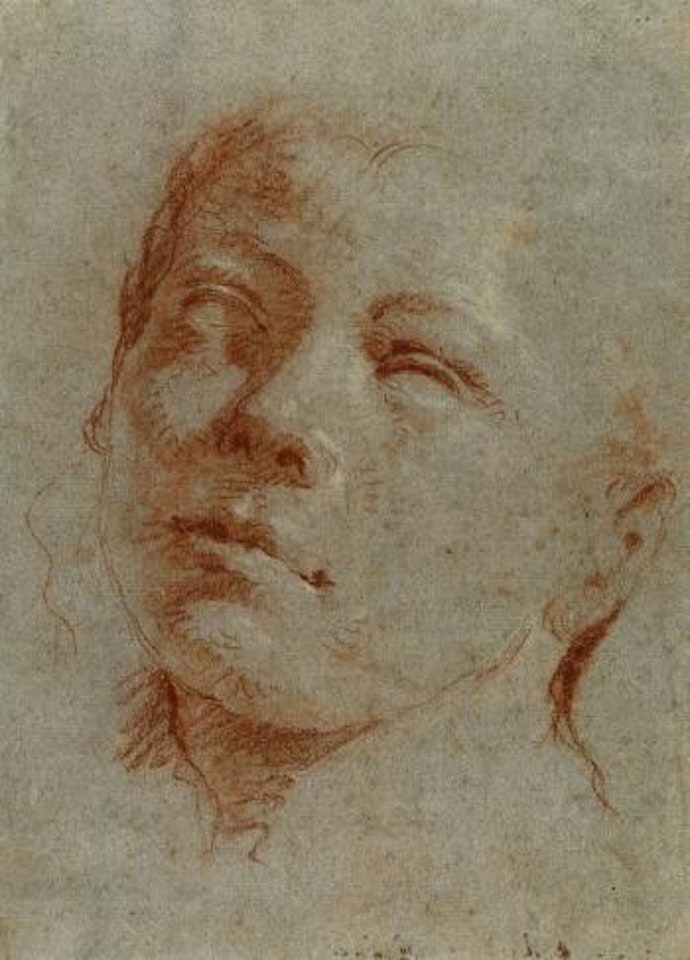Head of a boy, looking up to the left by Giovanni Battista Tiepolo