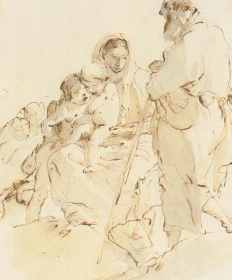 Holy family with infant Baptist by Giovanni Battista Tiepolo