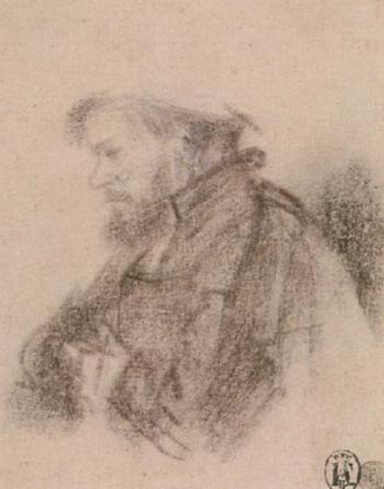 Bearded m,an by Attributed to Rembrandt Harmensz van Rijn