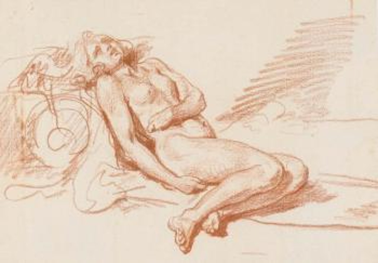 Reclining female nude by Jean-Baptiste Greuze