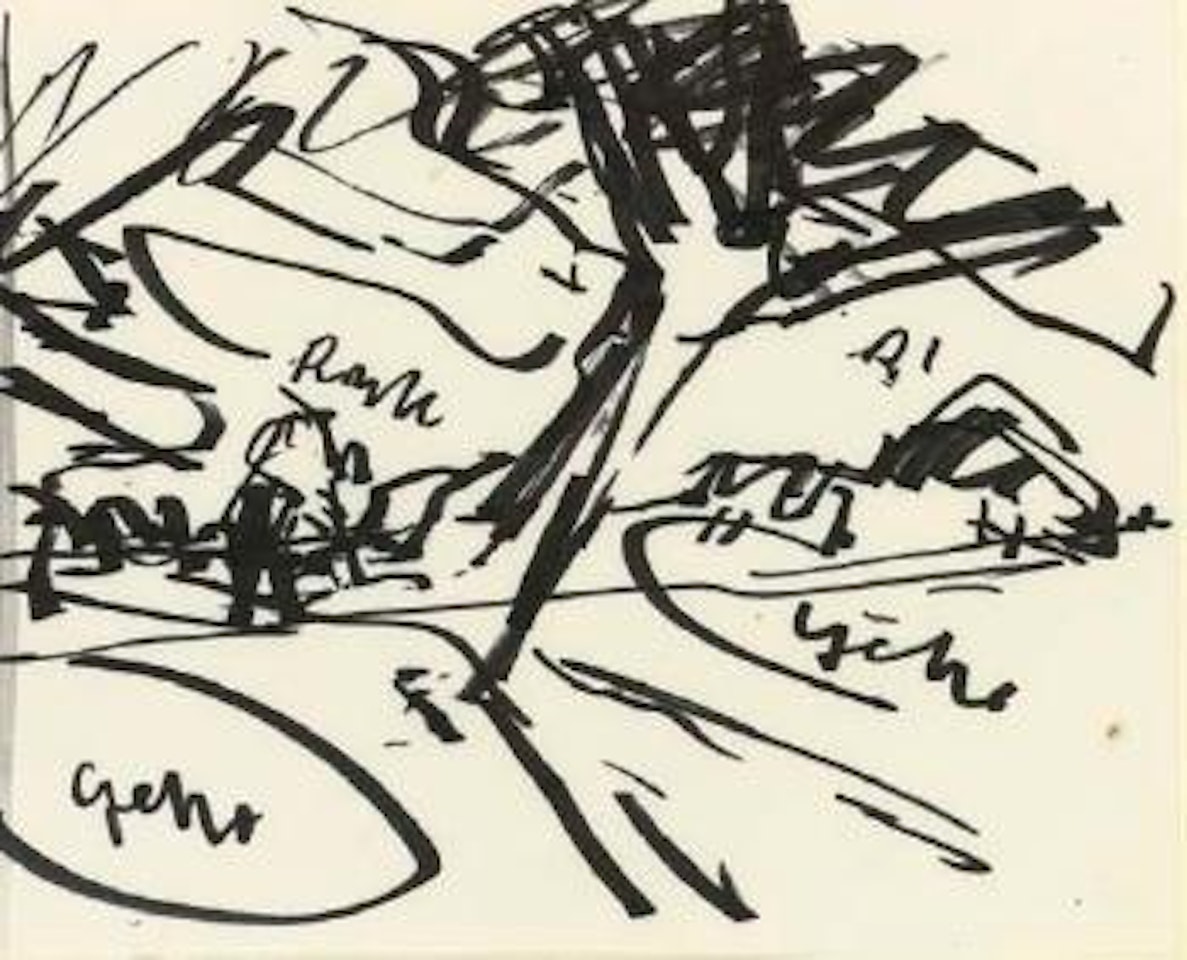 Study for a tree in Primrose Hill by Frank Auerbach