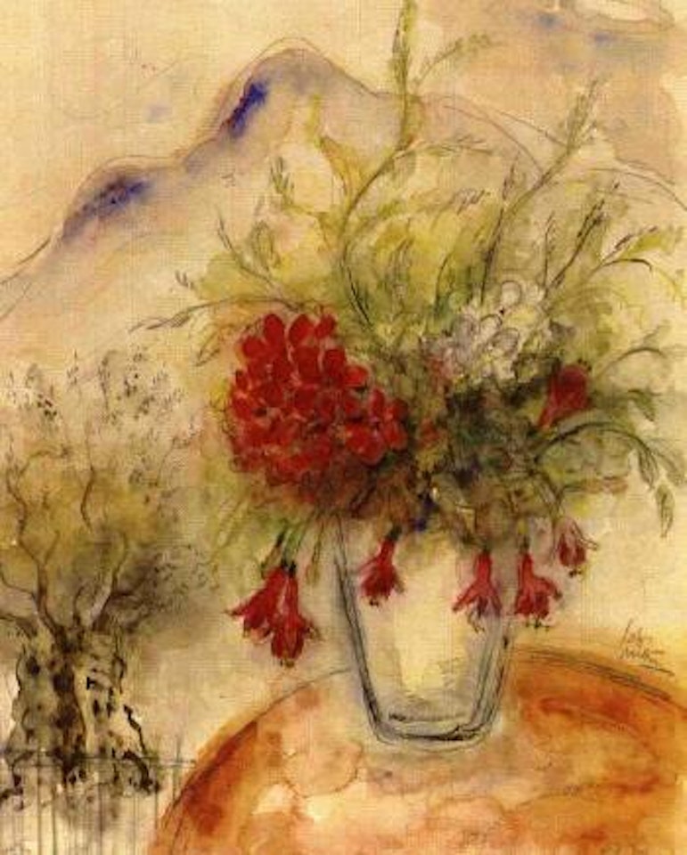 Vase of flowers by Reuven Rubin