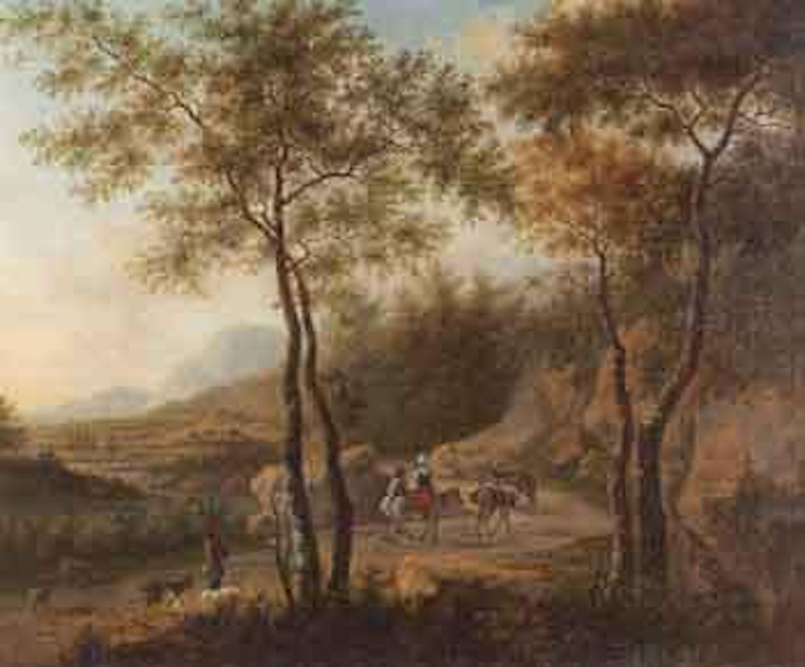 Landscape with travellers by Isaac de Moucheron