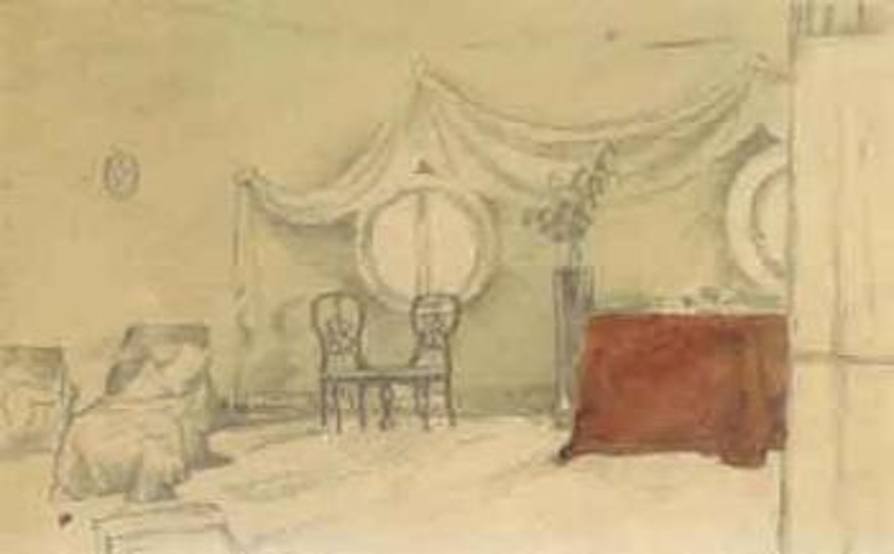 L'atelier de l'artiste a Moscou by Mstislav Valerianovich Dobuzhinsky