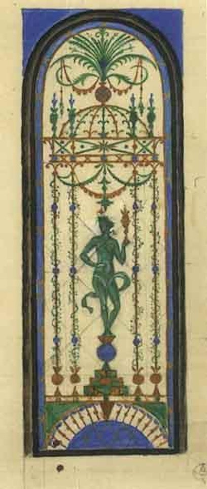 Panneau decoratif pour la maison Leboeuf, Bruxelles by Mstislav Valerianovich Dobuzhinsky