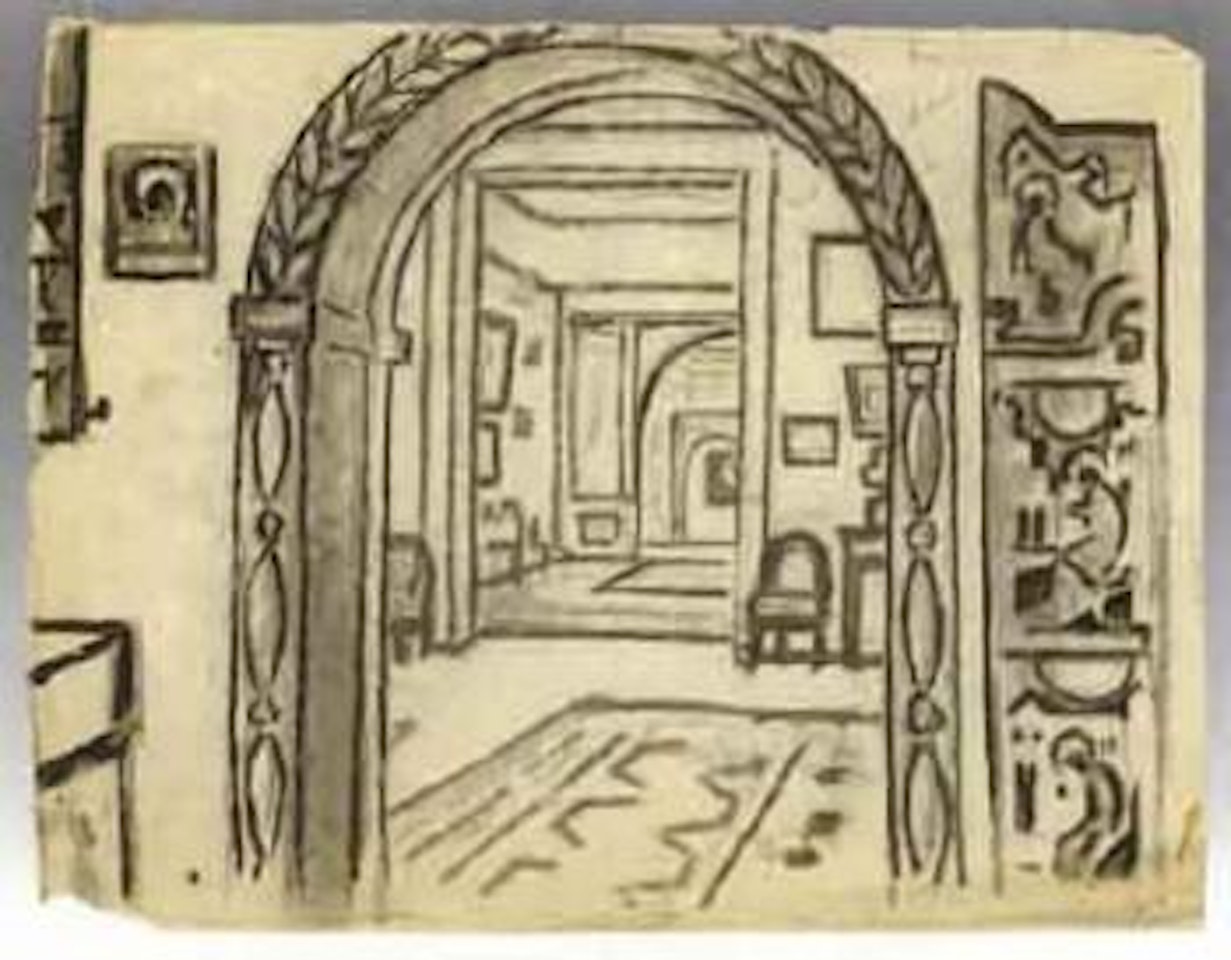 Vue d'interieur de l'Exposition d'Art de Bruxelles by Mstislav Valerianovich Dobuzhinsky