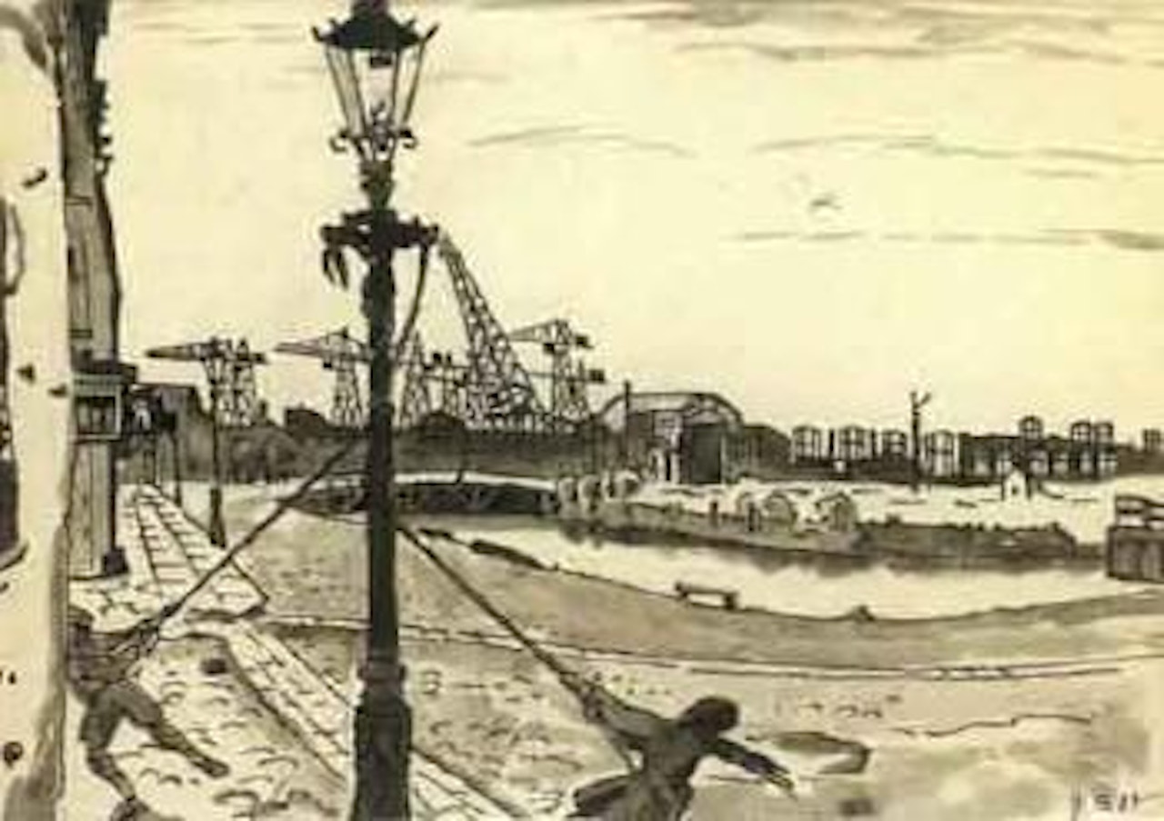 Quai a Saint-Petersbourg by Mstislav Valerianovich Dobuzhinsky