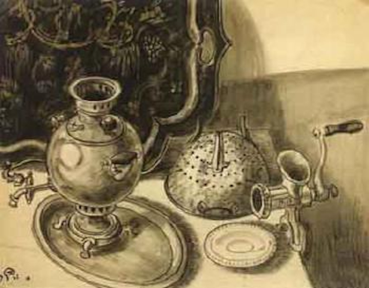 Nature morte au samovar et au hachoir by Mstislav Valerianovich Dobuzhinsky