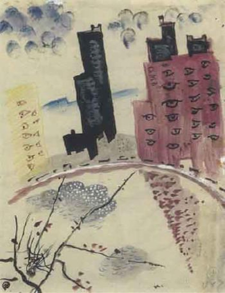 Les yeux, gratte-ciel by Mstislav Valerianovich Dobuzhinsky