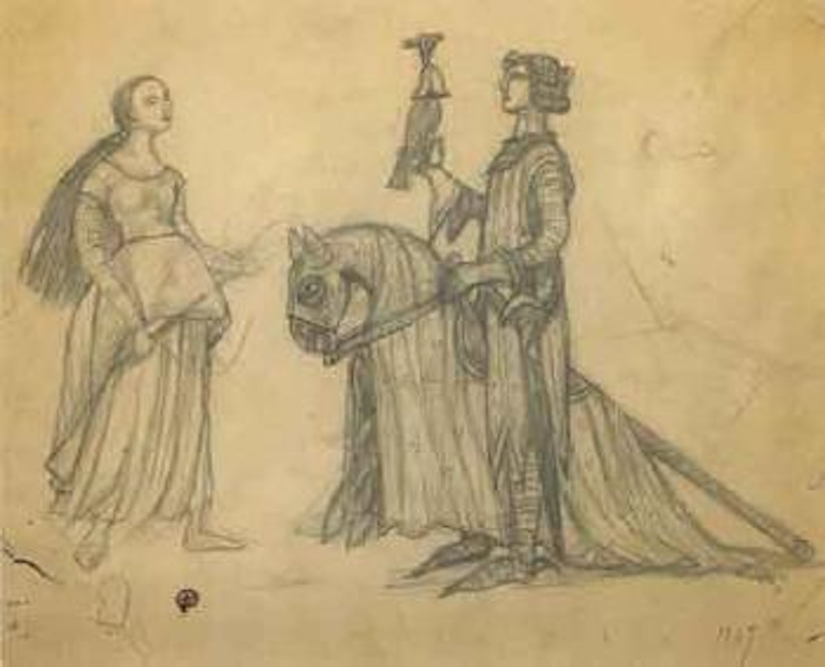 Le jeu de Robin et Marion, Saint-Petersbourg by Mstislav Valerianovich Dobuzhinsky
