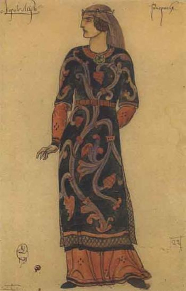 Projet de costume pour le Roi Lear by Mstislav Valerianovich Dobuzhinsky