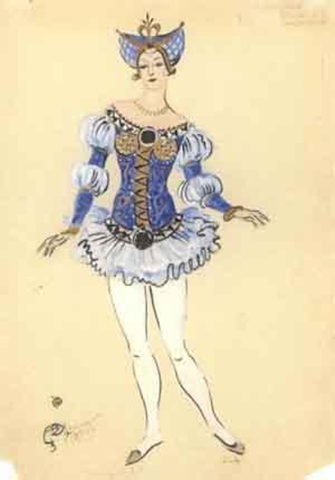 Projet de costume pour Raymonda, Ballet National Lituanien, Kaunas by Mstislav Valerianovich Dobuzhinsky