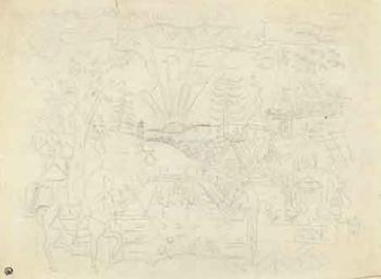 Projet de decor pour la Cosaque a Paris by Mstislav Valerianovich Dobuzhinsky