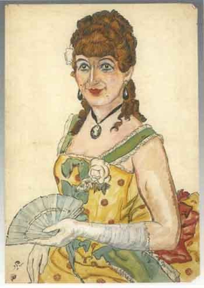 Mademoiselle D Birce dans la Parodie de la Traviata by Mstislav Valerianovich Dobuzhinsky