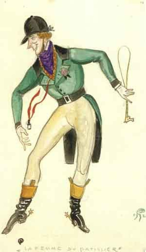 La femme du patissier, Theatre de la Chauve-Souris de Balieff, Paris by Mstislav Valerianovich Dobuzhinsky
