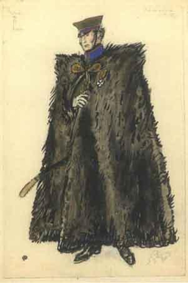 Projet de costume pour Dolokhov, Guerre et Paix by Mstislav Valerianovich Dobuzhinsky