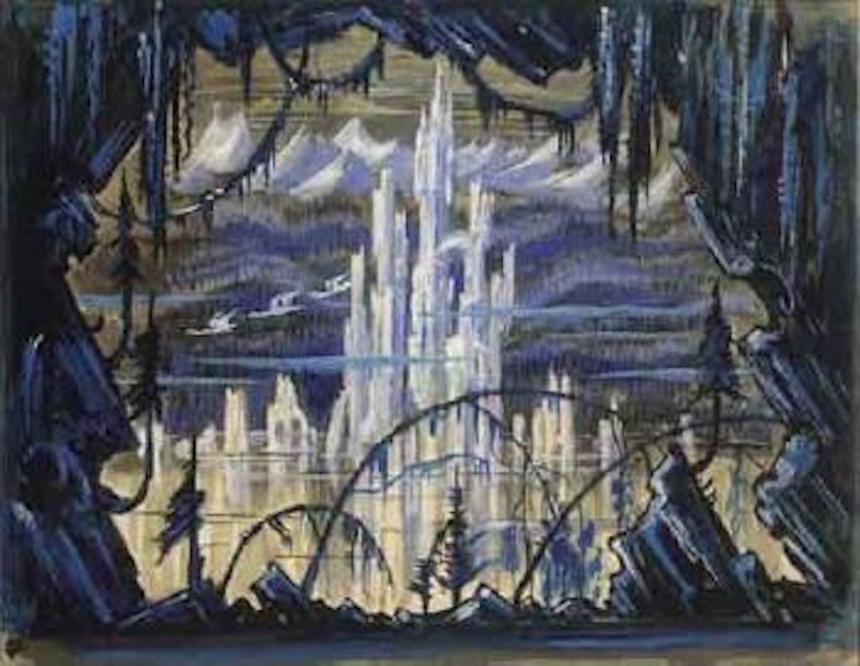 Le Lac des Cygnes, Londres by Mstislav Valerianovich Dobuzhinsky