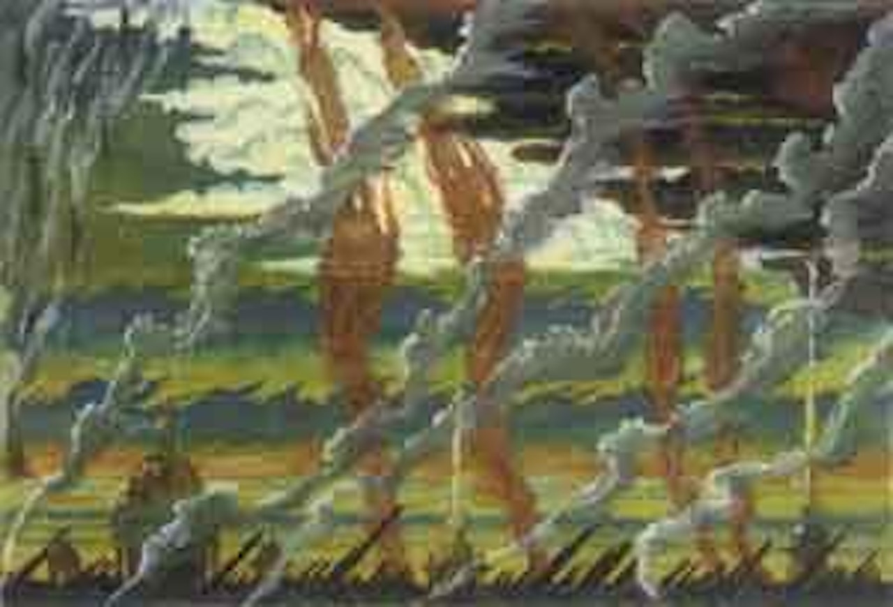 Amiraute, cathedrale Saint Isaac et forteresse Pierre et Paul by Mstislav Valerianovich Dobuzhinsky