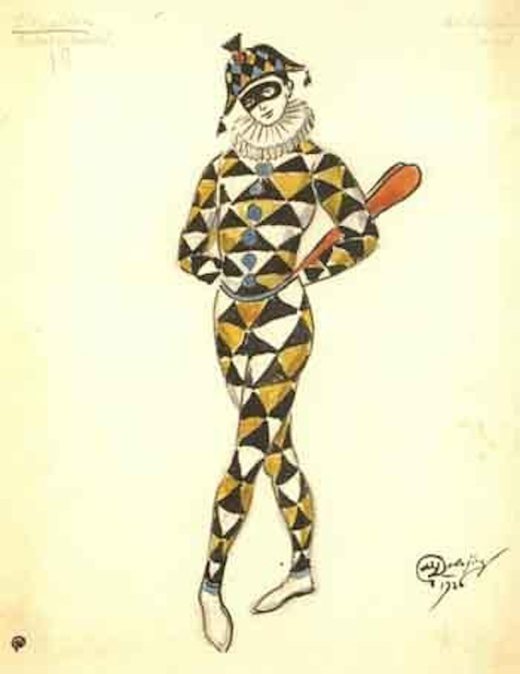 Projet de costume pour Coppelia, Ballet Russes de Monte-Carlo by Mstislav Valerianovich Dobuzhinsky