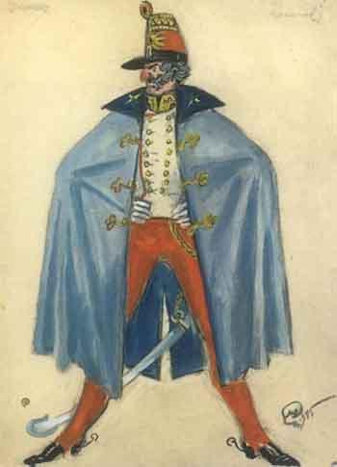 Le general. La surveillante generale. Etude de costume pour filles by Mstislav Valerianovich Dobuzhinsky