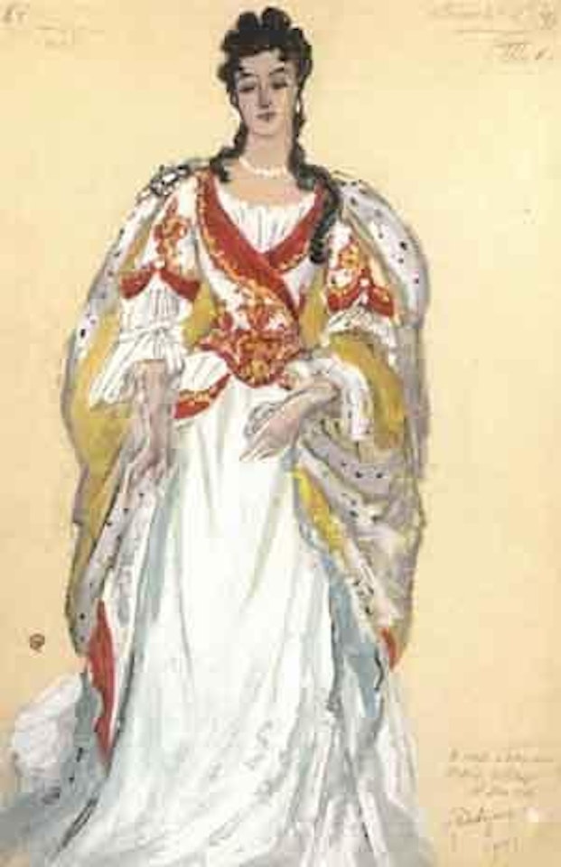 Projets de costumes pour La Reine Anne d'Angleterre by Mstislav Valerianovich Dobuzhinsky