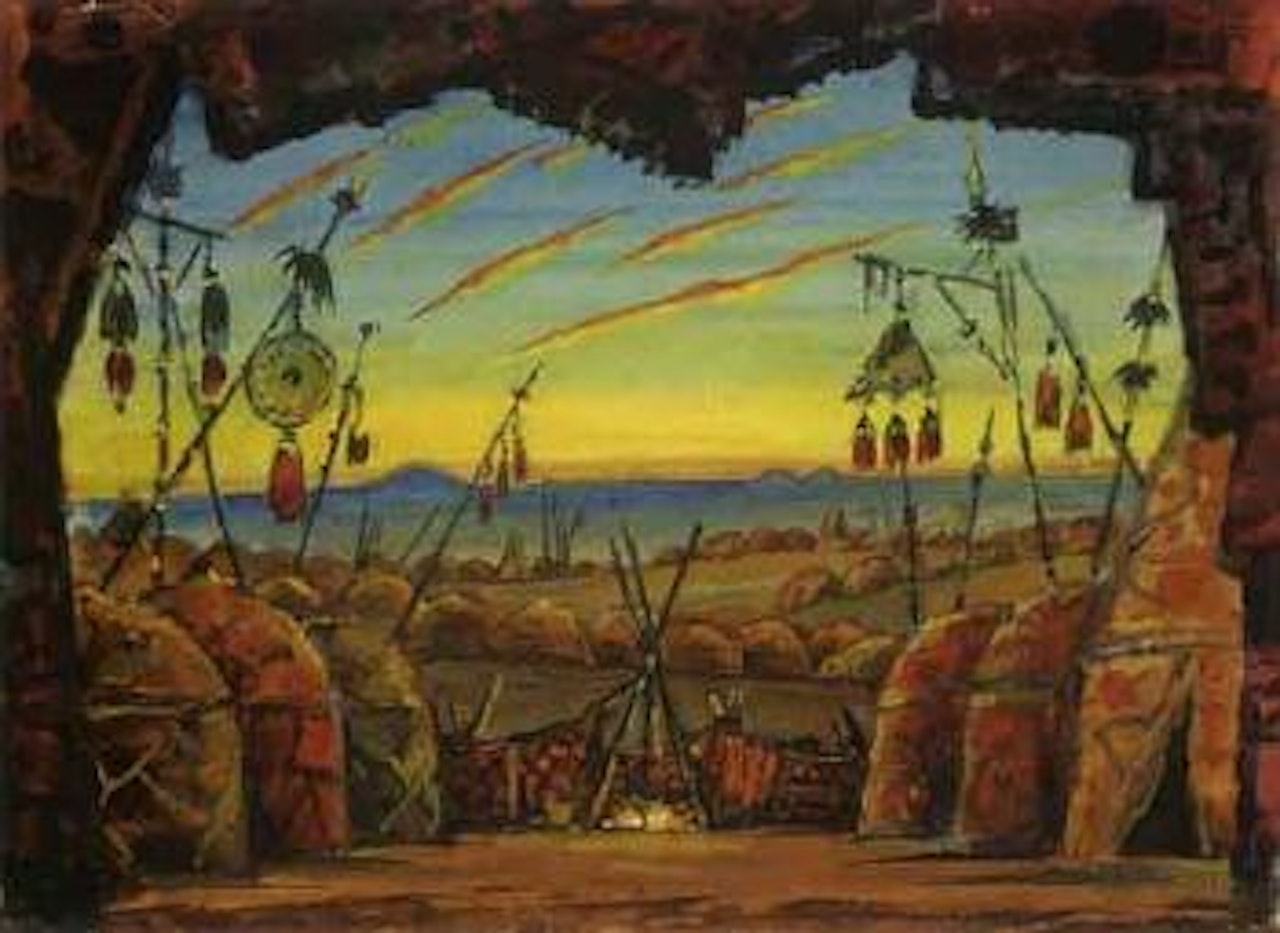 Decor du camp des Polovtsiens, Les Danses Polovtsiennes by Mstislav Valerianovich Dobuzhinsky