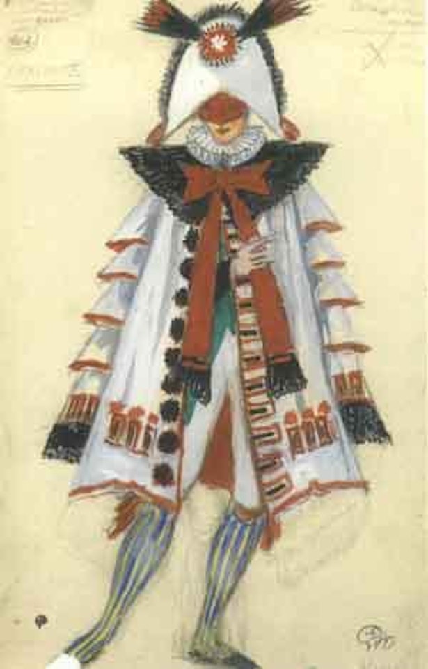 Projet de costume pour une mascarade, Mademoiselle Angot by Mstislav Valerianovich Dobuzhinsky