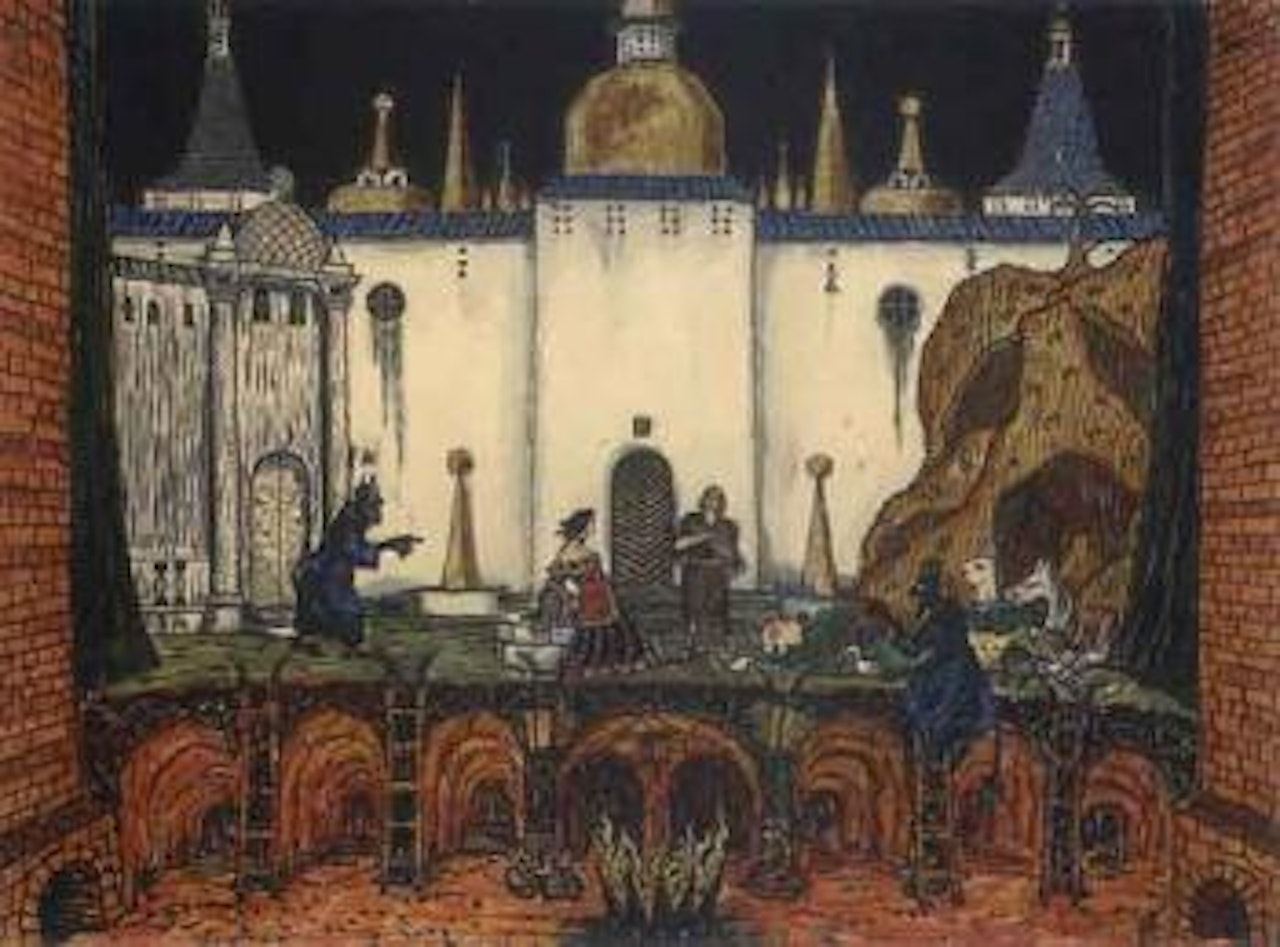 Les faits de diable sur un certain Saint Homme by Mstislav Valerianovich Dobuzhinsky