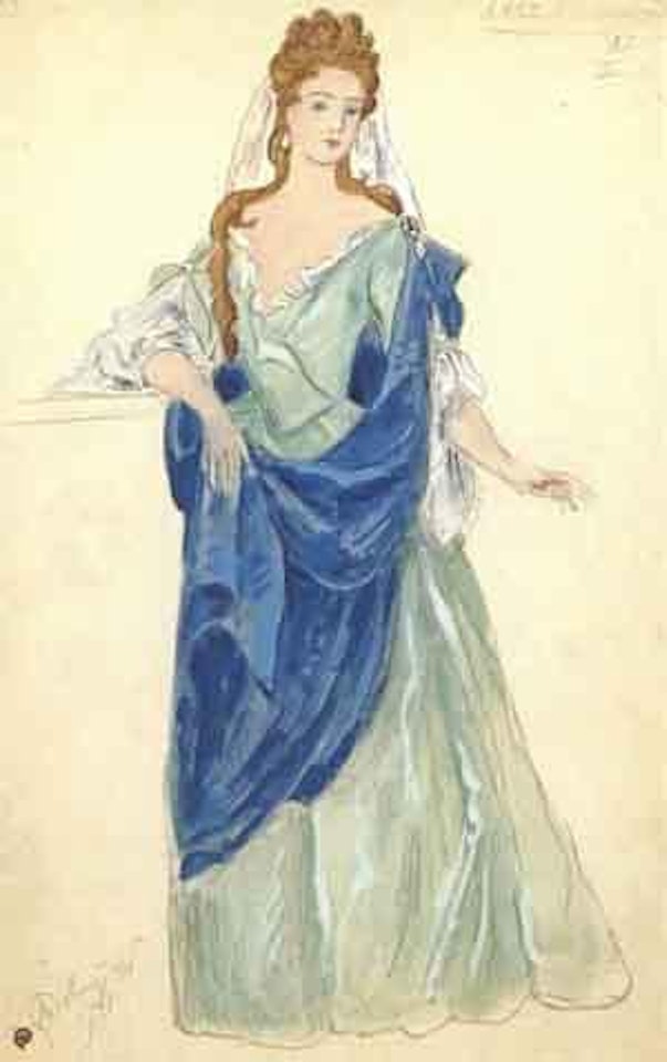 Projets de costumes pour La Reine Anne d'Angleterre by Mstislav Valerianovich Dobuzhinsky