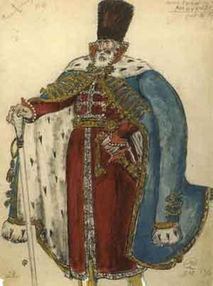 Projet de costume pour le Prince Ivan Khovantski, Khovantchina by Mstislav Valerianovich Dobuzhinsky