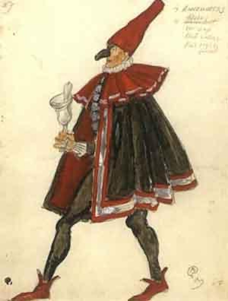 Projets de costume pour L'Amour des Trois Oranges, Opera Ballet, New York by Mstislav Valerianovich Dobuzhinsky