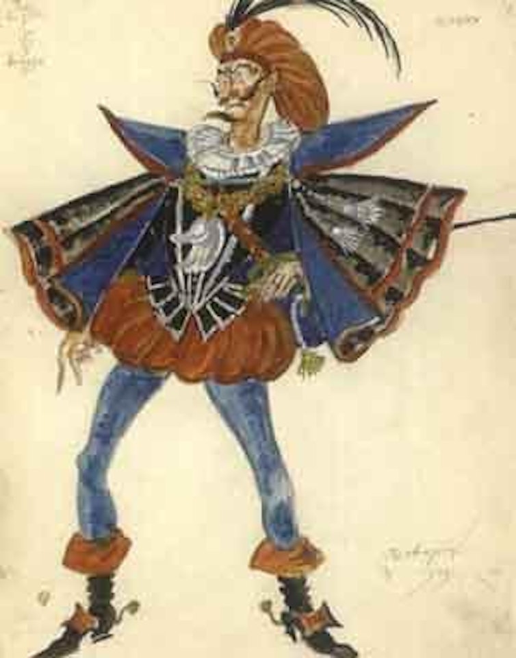 Projets de costumes pour L'Amour des Trois Oranges, New York by Mstislav Valerianovich Dobuzhinsky