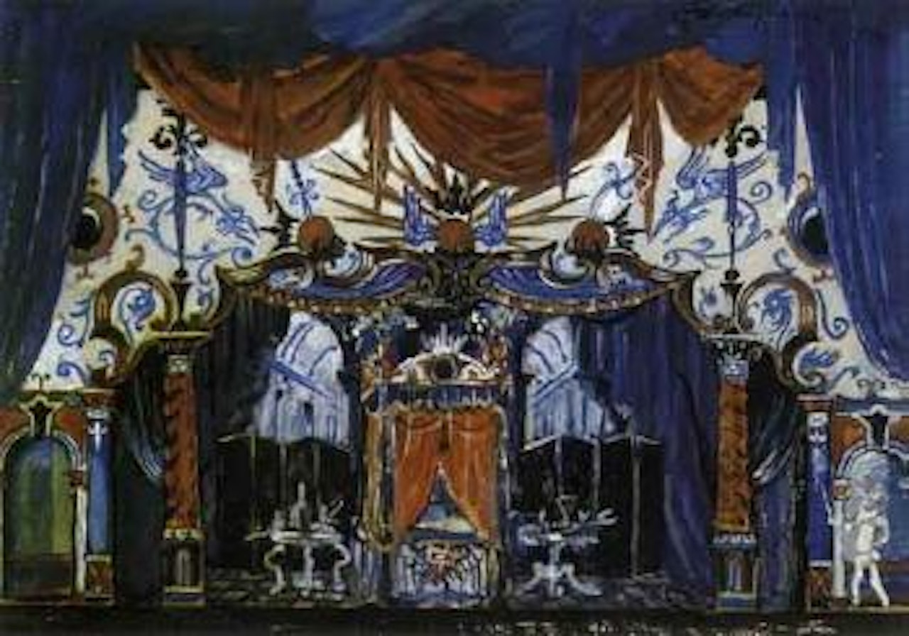 Le portail et la chambre du prince, L'Amour des Trois Oranges, New York by Mstislav Valerianovich Dobuzhinsky