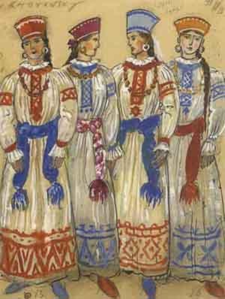 Etudes de paysannes, Khovantchina by Mstislav Valerianovich Dobuzhinsky