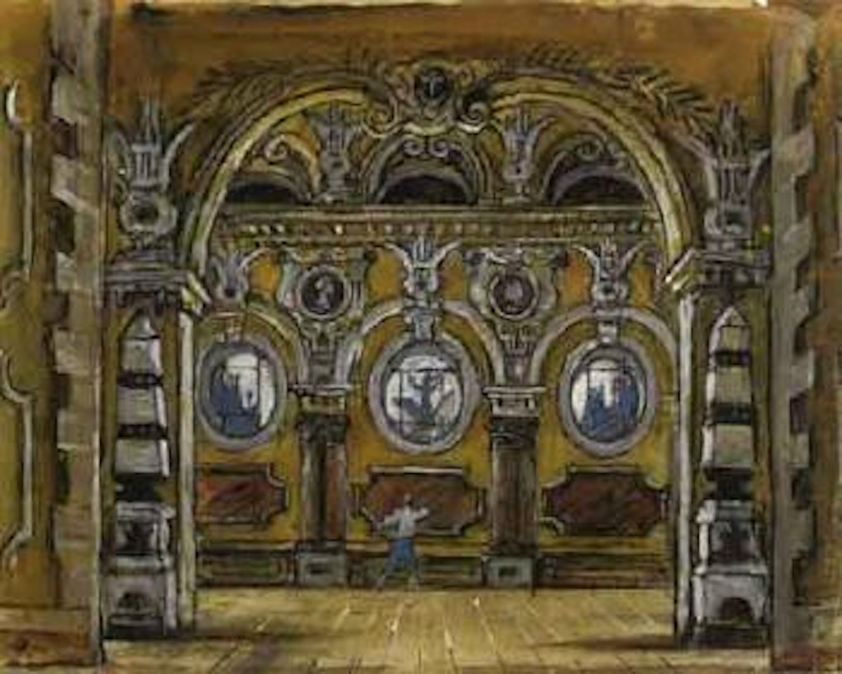 La Prima Ballerina, Ballets Russes de Monte-Carlo, New York by Mstislav Valerianovich Dobuzhinsky