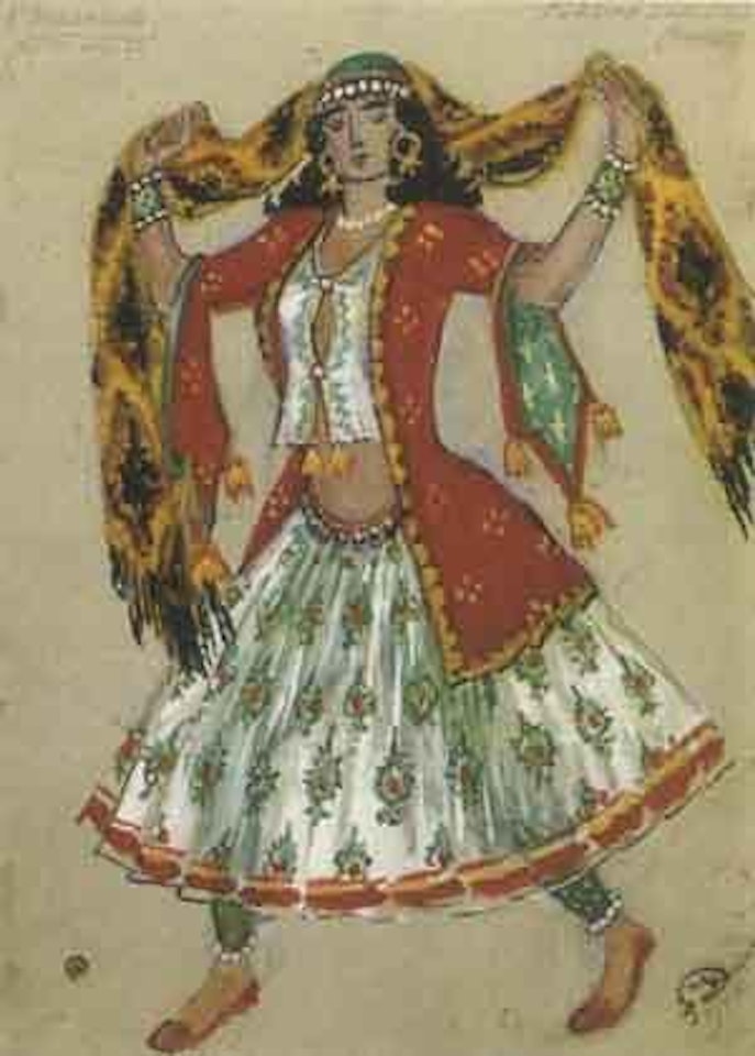 Projet de costume pour une danseuse persane, Khovantchina by Mstislav Valerianovich Dobuzhinsky