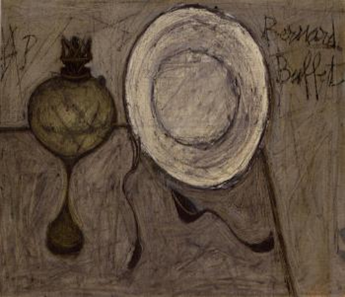 Nature morte a la lampe et a l'assiette by Bernard Buffet