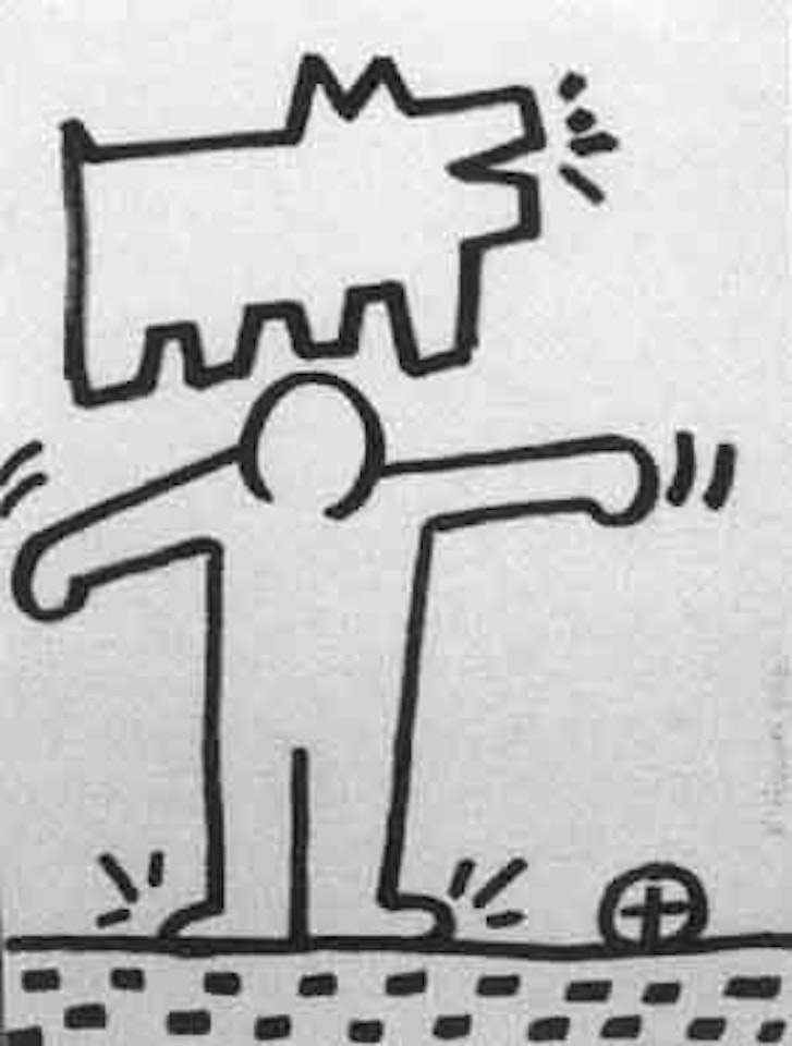 Man and a dog by Keith Haring
