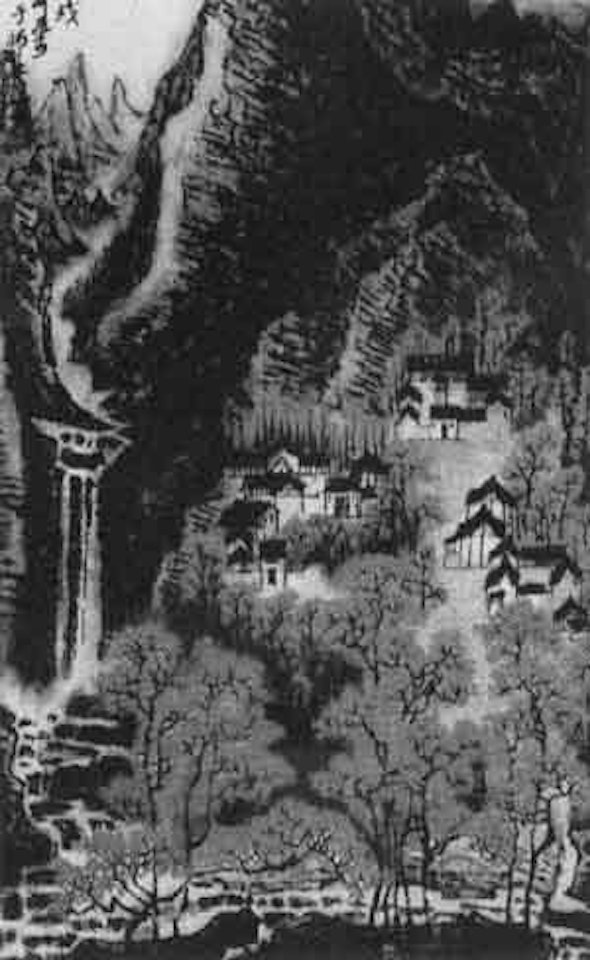 Mountainside village by Li Keran
