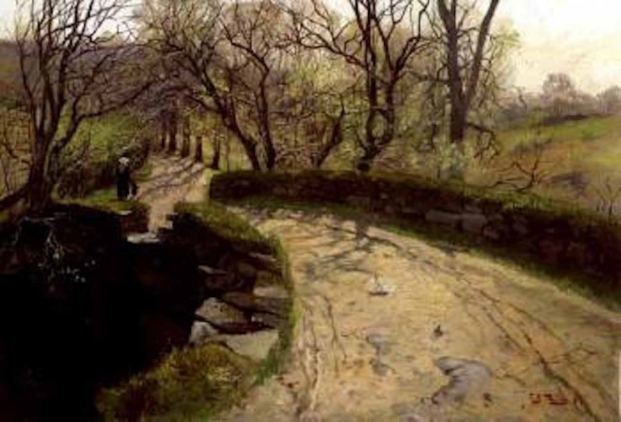 A lovely spring day, possibly from Wernersholm near Bergen by Fritz Thaulow